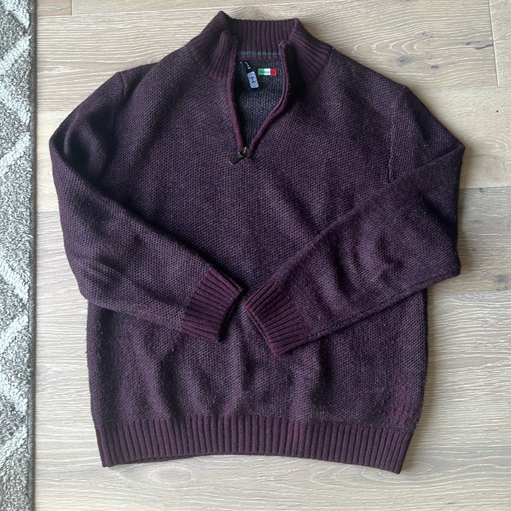 Burgundy Quarter Zip Sweater
